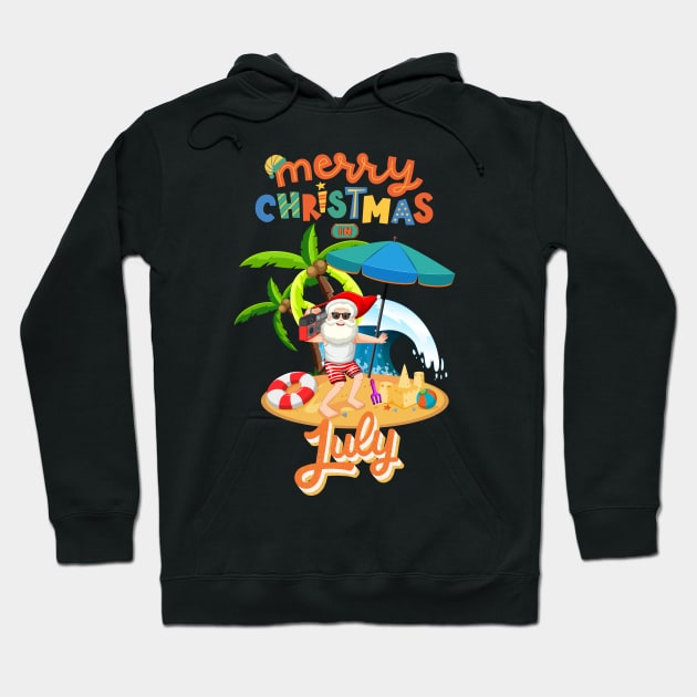 Christmas in July Hoodie by Myartstor 